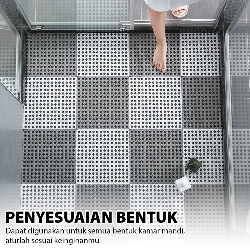 Termurah !! Keset Lantai Anti Slip Polkadot Dapur Mat Non-Slip /  Karpet Kamar Mandi Anti Licin 30x30CM - D7A1