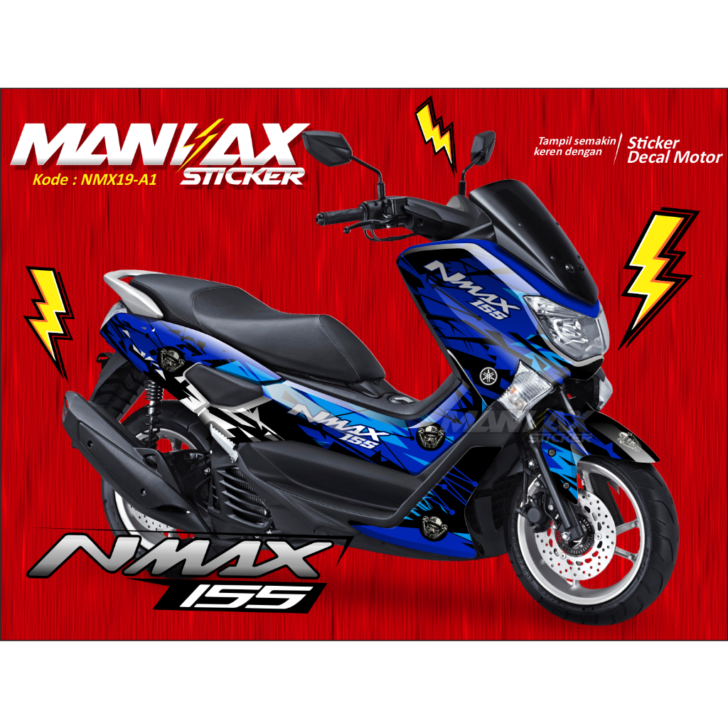 DECAL NMAX FULL BODY - MOTIF Decals Series Biru