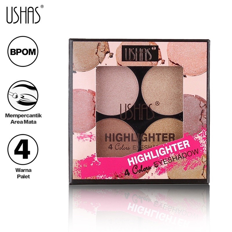 USHAS HIGHLIGHTER 4 COLORS EYESHADOW