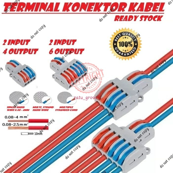 Terminal Konektor Kabel Cabang Input 2 Kabel Output 4 / Output 6