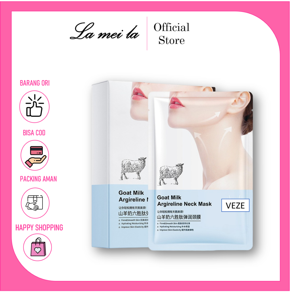 Veze Masker Leher Goat Milk Hydrating Whitening Collagen Patch Antikerut Anti Aging