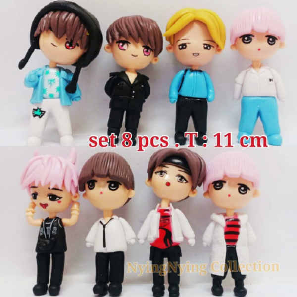 

Unik BTS MAINAN Figure BT21 ARMY BANGTAN BOYS KPOP IDOL MODEL Set 8 pcs Limited