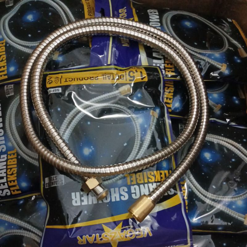 Selang Kamar Mandi/ Selang Shower Kuningan Stainless 1.5"m VEGAS.STAR