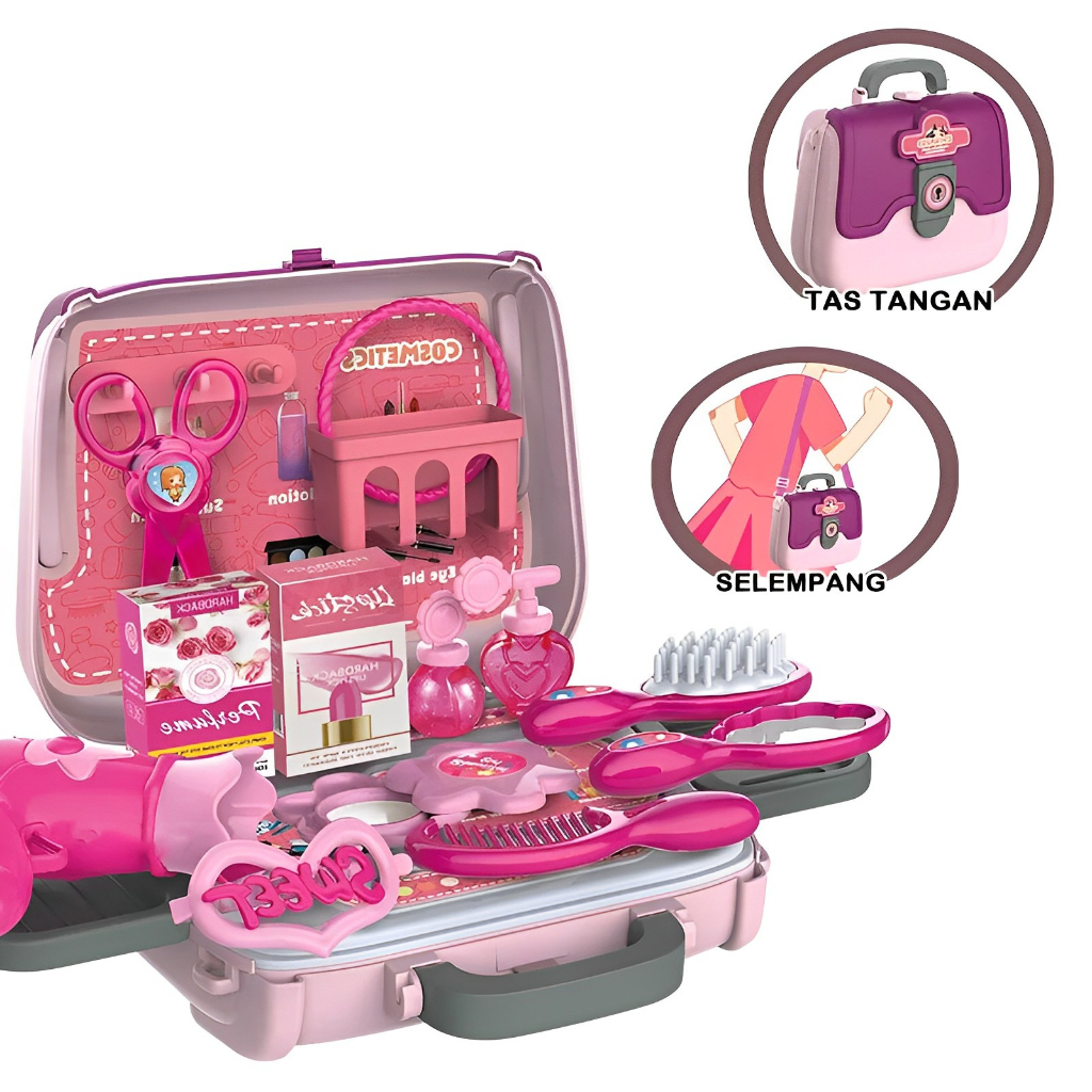 2in1 Hand Bag Cosmetic Mainan Makeup Set Anak Perempuan | Kado Ulang Tahun Anak Cewek 3-4-5-6 Tahun Terbaru 2023