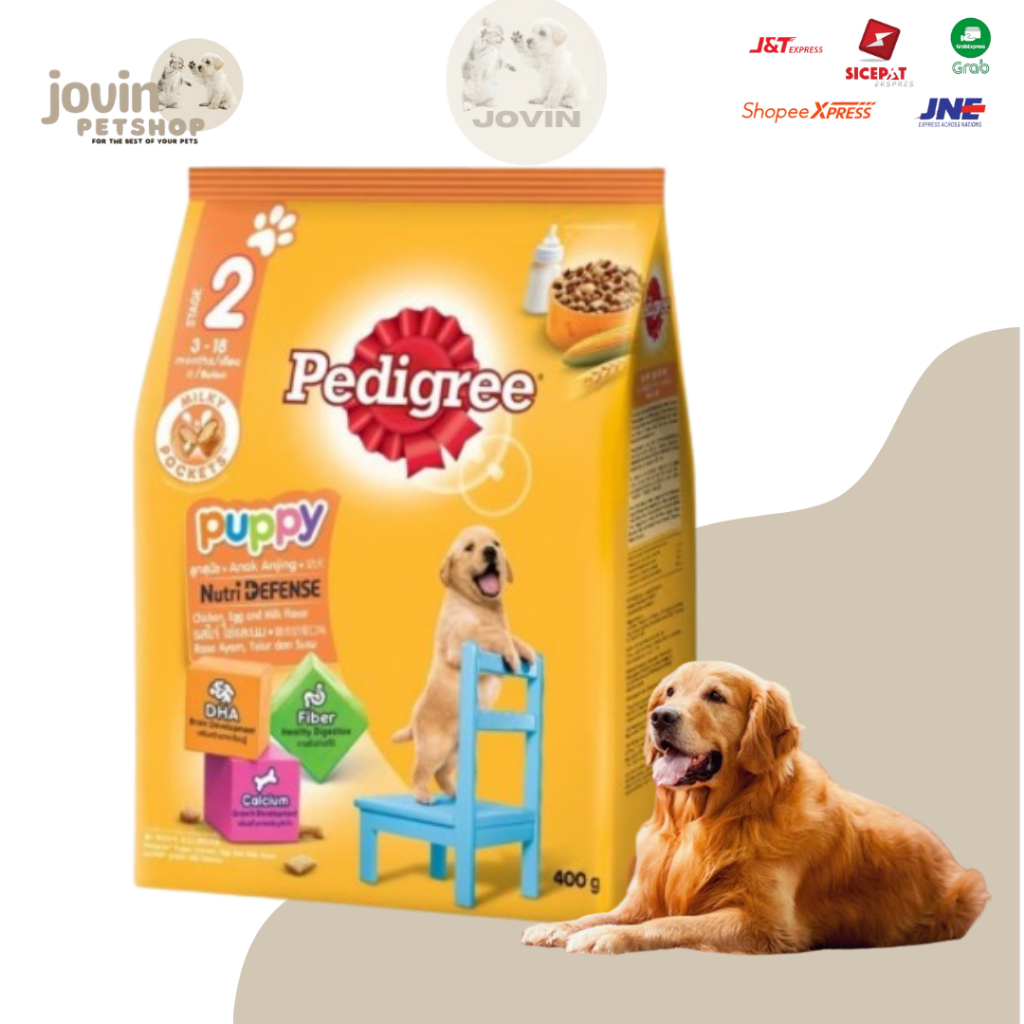 Makanan ANjing PEDIGREE CHICKEN, EGG AND MILK FLAVOUR 400gr