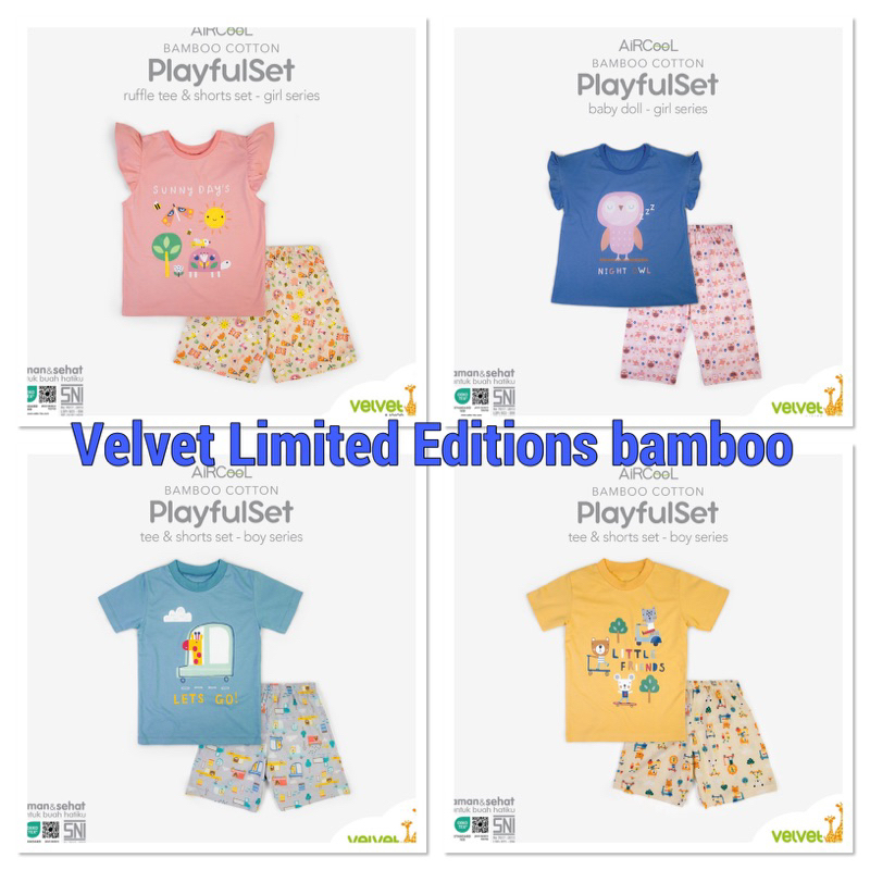 Limited Editions-Cotton Bamboo PLAYFULL SET Velvet Junior usia 12345