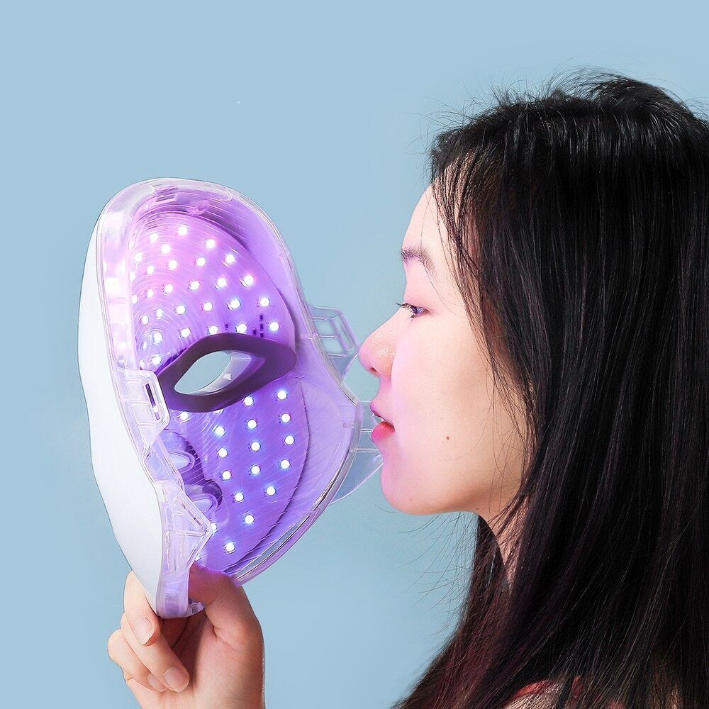 Masker LED PDT Light 7 Warna Led Mask Photon Therapy Alat Perawatan Wajah Penggunaan Pengisian Daya