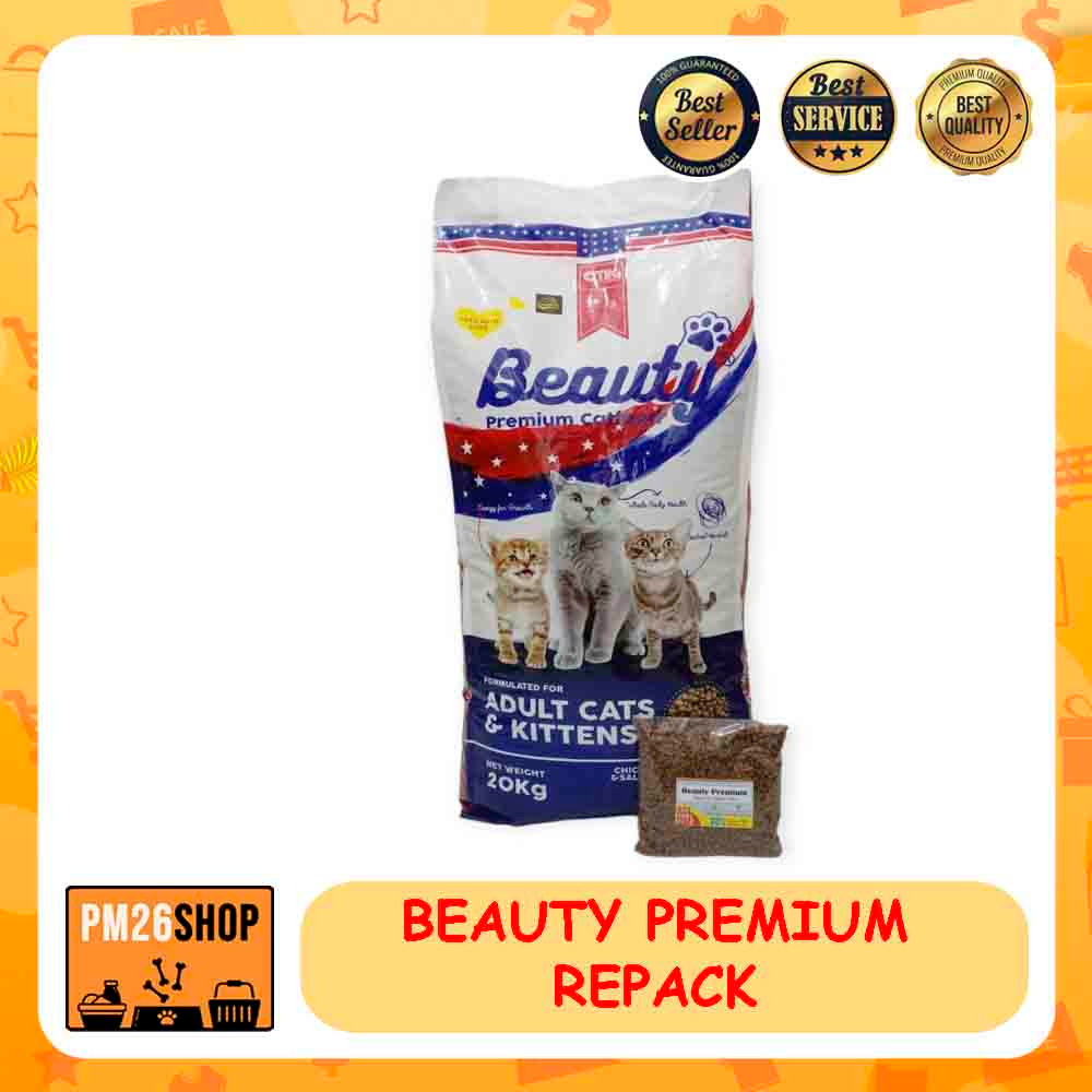 MAKANAN KUCING CAT FOOD BEAUTY PREMIUM 1 KG