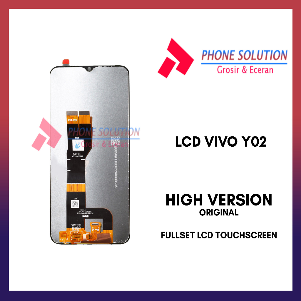 LCD Vivo Y02 ORIGINAL 100% Fullset Touchscreen // Supplier LCD Vivo - Garansi 1 Bulan