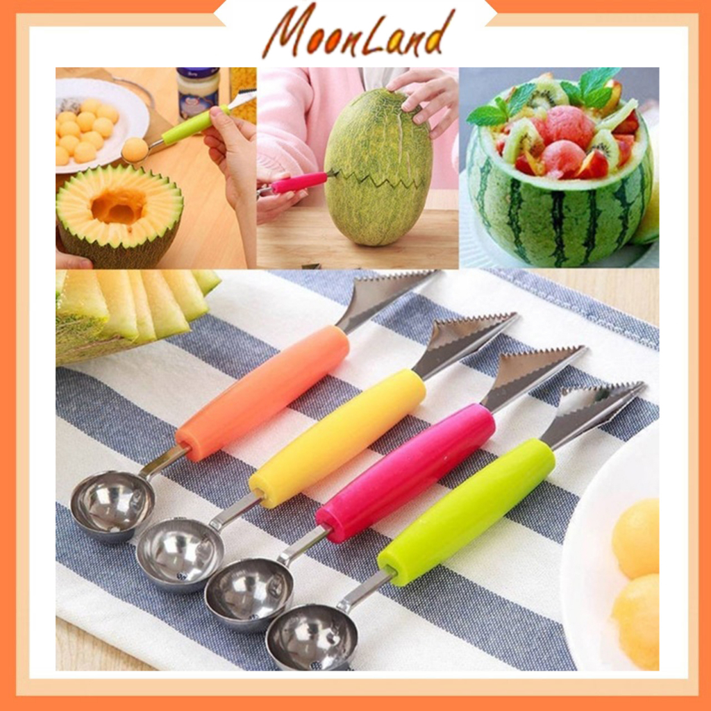 Pisau Ukir Hias Buah Bulat 2 Sisi / Stainless Steel Fruits Carve Knife Serutan Buah / Alat Pengupas Buah 127