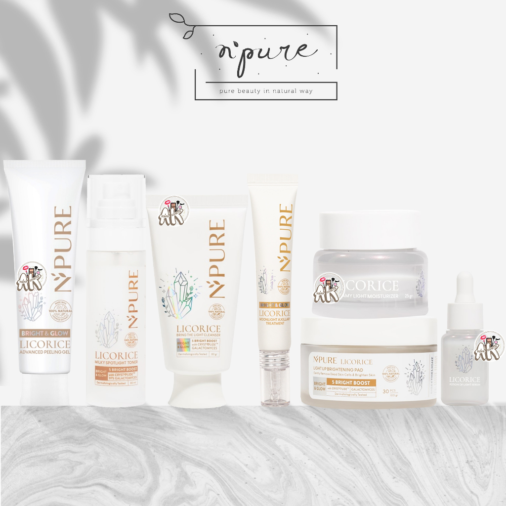 N'PURE LICORICE SERIES ( AXILLARY TREATMENT / PEELING GEL / FACE SERUM / TONER / MOISTURIZER CREAM / BRIGHTENING PAD / CLEANSER )