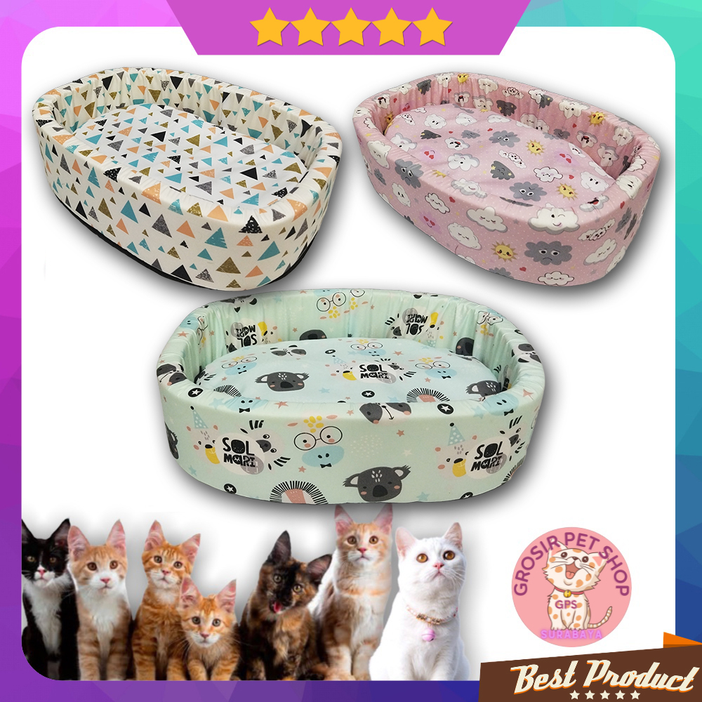 Tempat Tidur Kasur Bantal Kucing Anjing Ukuran Besar Aneka Motif / Alas Tidur Hewan Peliharaan