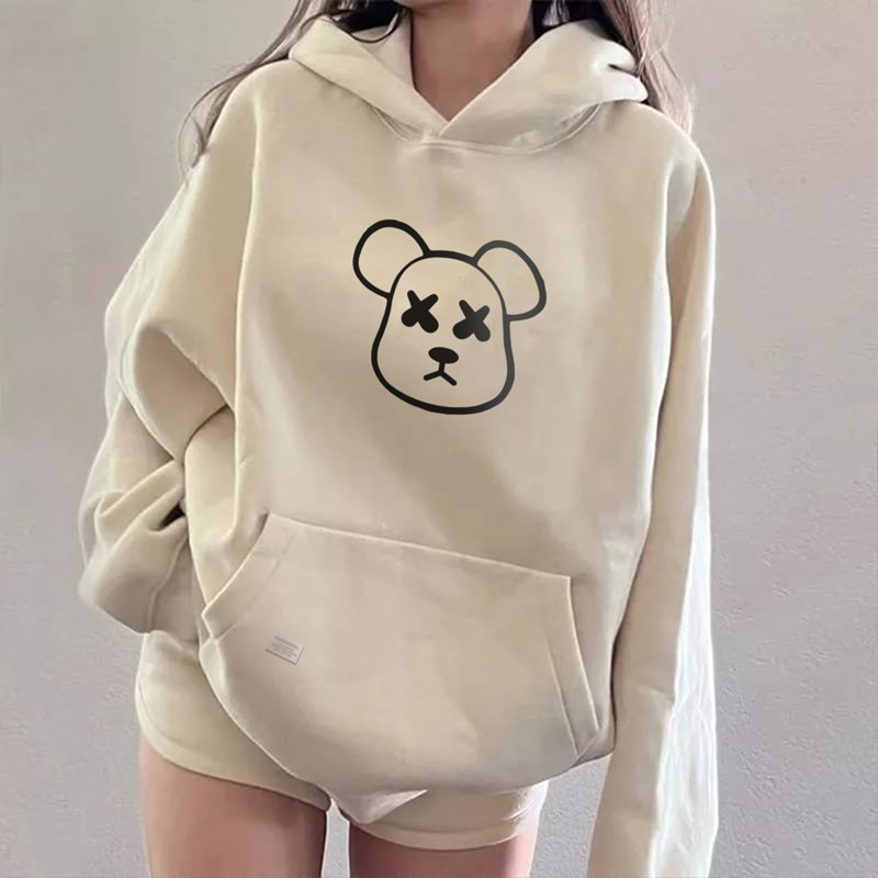 Parisdivarious Sweater Hoodie Jemper X Bear Bahan Fleece Size S - XXL (Pria &amp; Wanita)