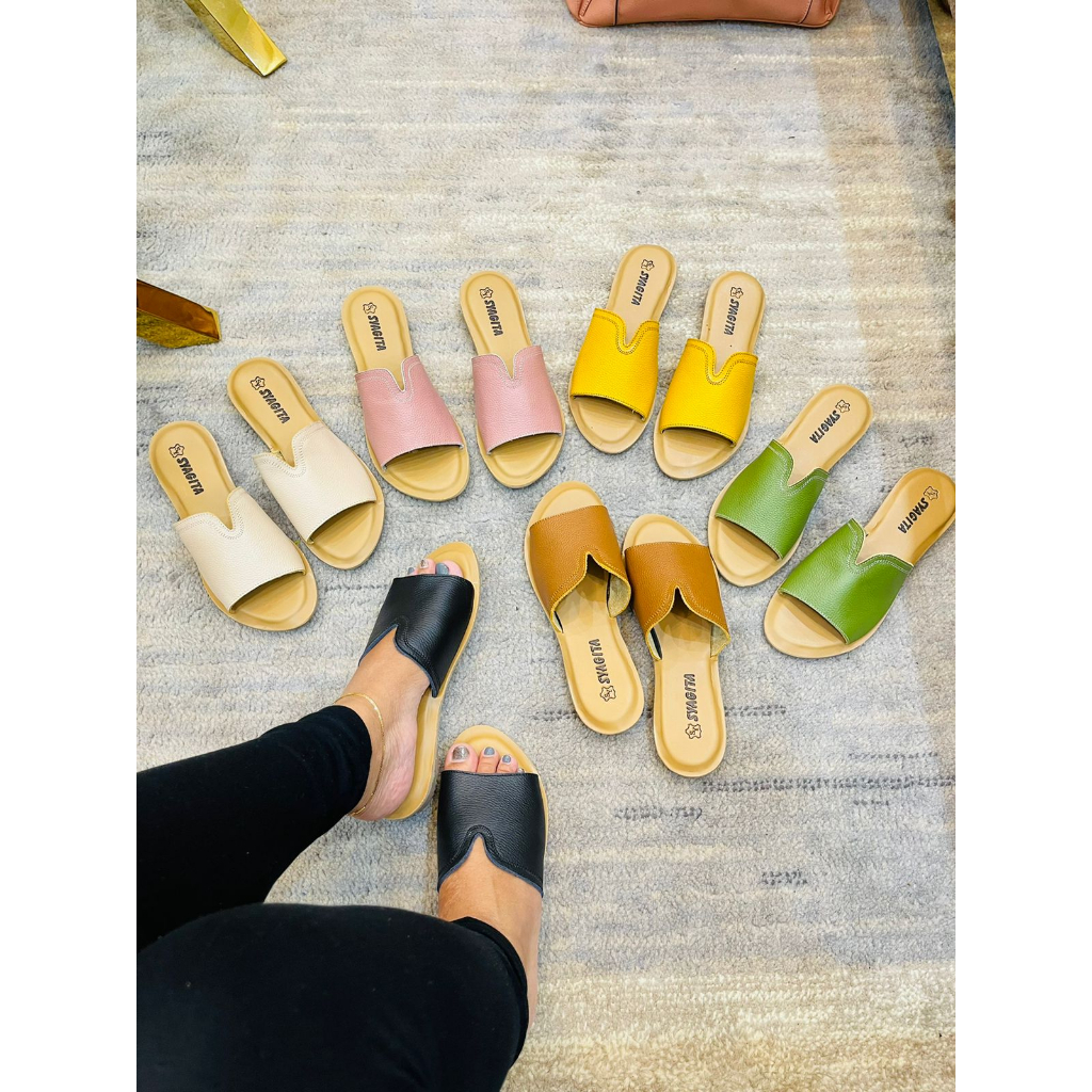 SANDAL KULIT WANITA MODEL KOKOP V AQUILA - TOKO SYAGITA KULIT ASLI GARUT