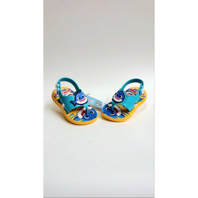 Sandal anak japi tali belakang laki perempuan karakter ikan paus 18-23