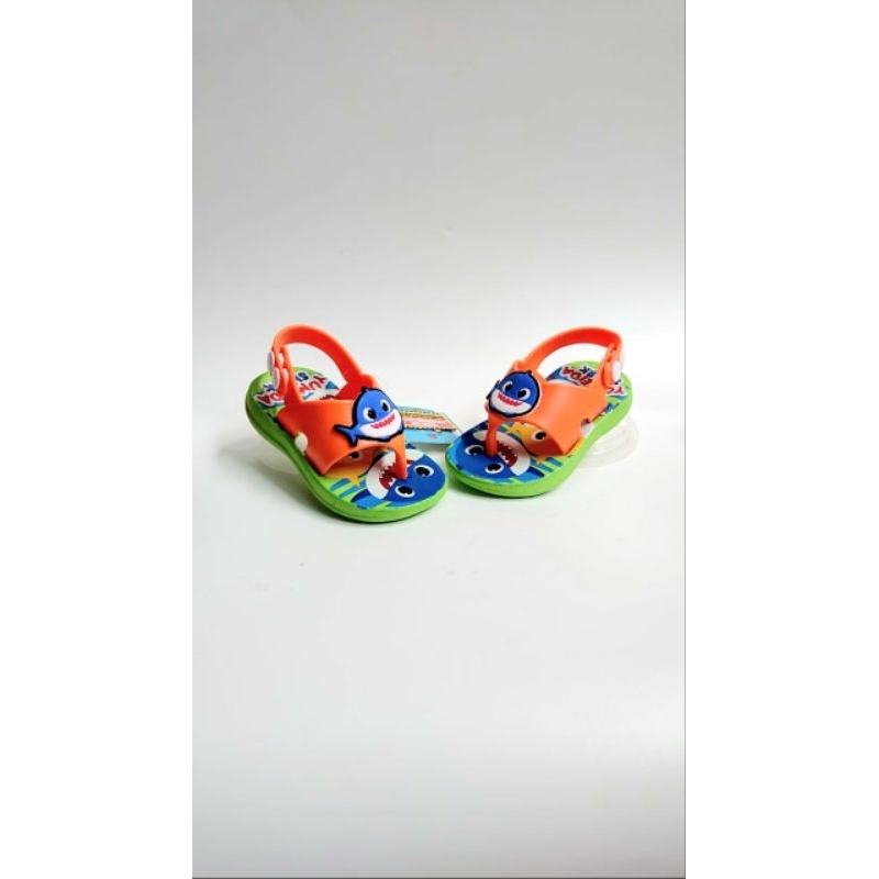 Sandal anak japi tali belakang laki perempuan karakter ikan paus 18-23