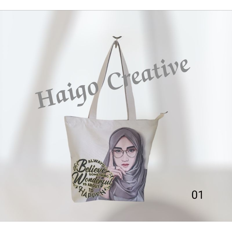 TOTEBAG HIJABERS - WANITA MURAH MERIAH bahan Dinir 300D