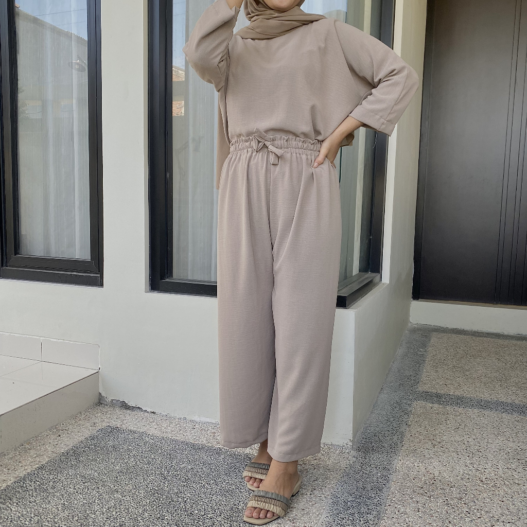 ONESET CROP KULOT CRINKLE AIRFLOW | SETELAN CRINKLE MURAH