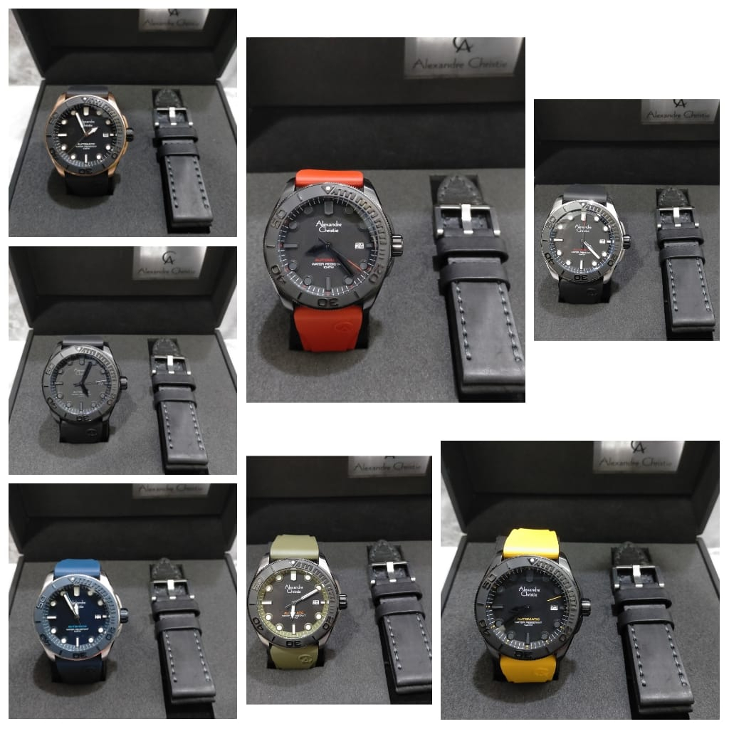 Jam Pria Alexandre Christie AC3042 AC 3042 Automatic Set Tali Original Garansi Alexander Christie