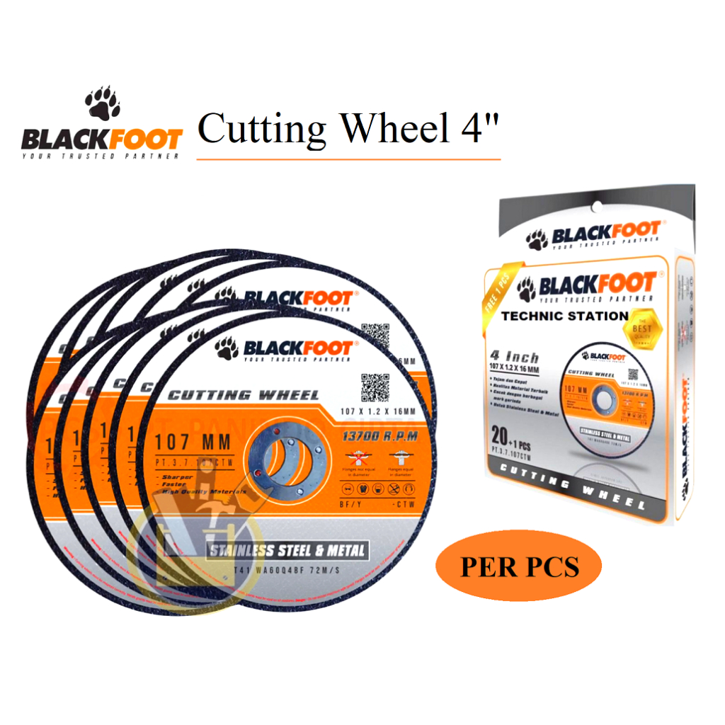 BLACKFOOT Batu Gerinda Potong Besi Stainless - Mata Cutting Wheel 4 x 1.2 mm / Batu Potong Gerinda 4 Inch 4&quot;