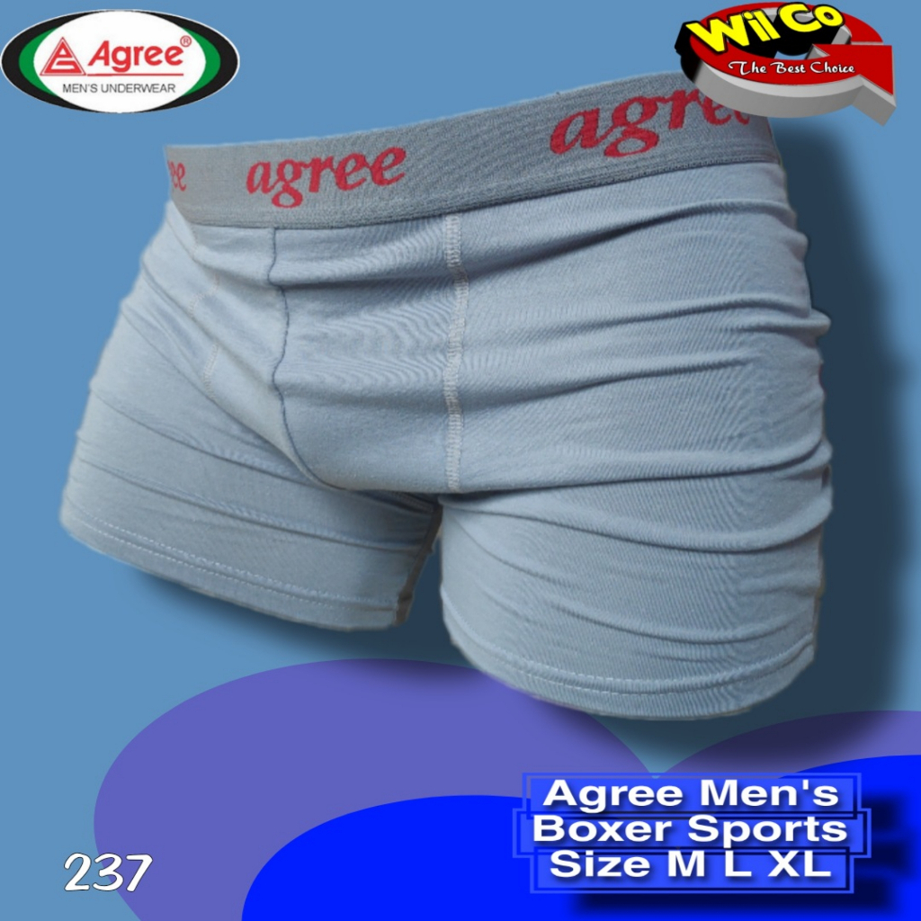 K237T - (PER 1 BOX ISI 3 Pcs) CELANA DALAM PRIA BOXER AGREE SIZE M - XL