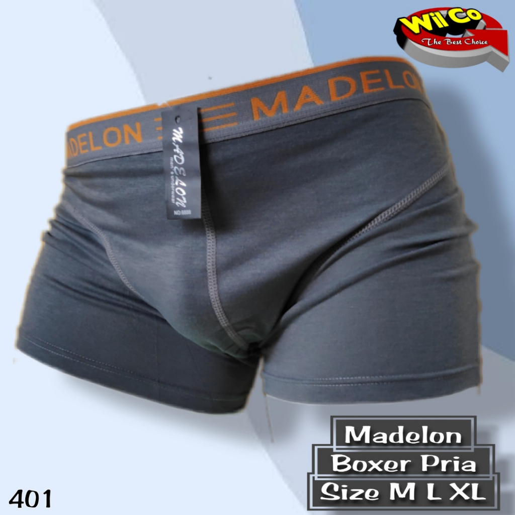 K401S - (DIJUAL PER 6 Pcs) CELANA DALAM BOXER PRIA MADELON IMPORT SIZE M - XL