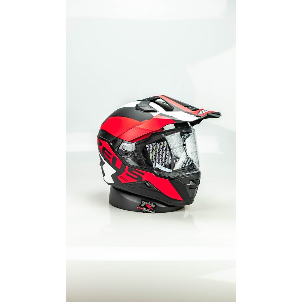 HELM MOTOR Zeus ZS 913 MATT BLACK/BF8 RED HELM ADVENTURE SUPERMOTO