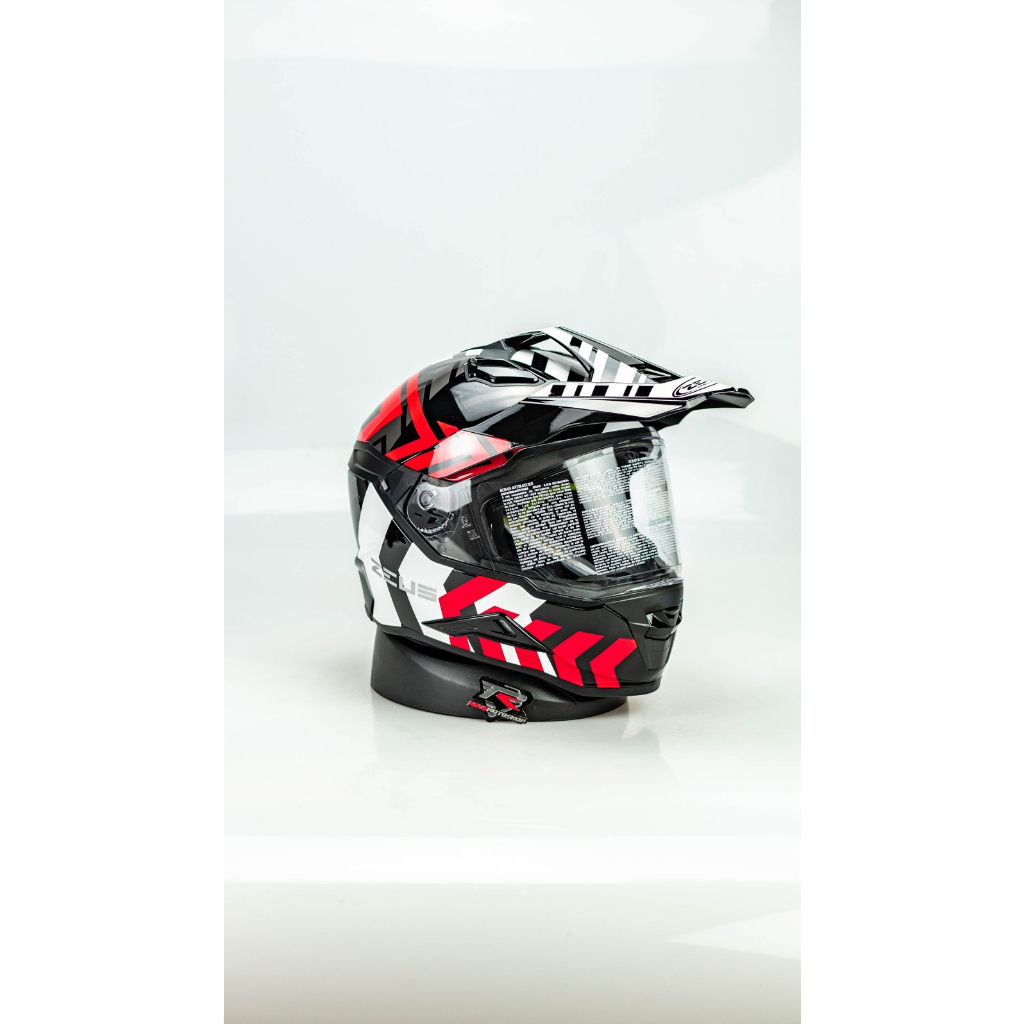 HELM MOTOR Zeus ZS 913 BLACK/BF2 RED HELM ADVENTURE SUPERMOTO