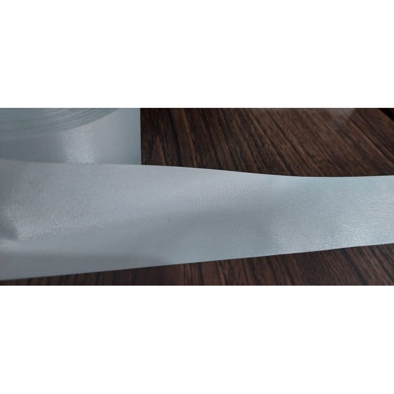 

(Per meter) Pita 5 cm Skotlet Scotlight Scotlite Kain Reflective Tape Abu-abu Silver Lebar