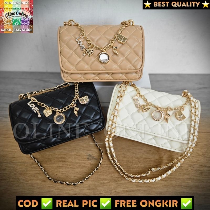 tas ck charm quilted with box khakis nude brown, black, and white love charm ready stock charles ready stock cirebon indramayu kuningan majalengka keith instan losari