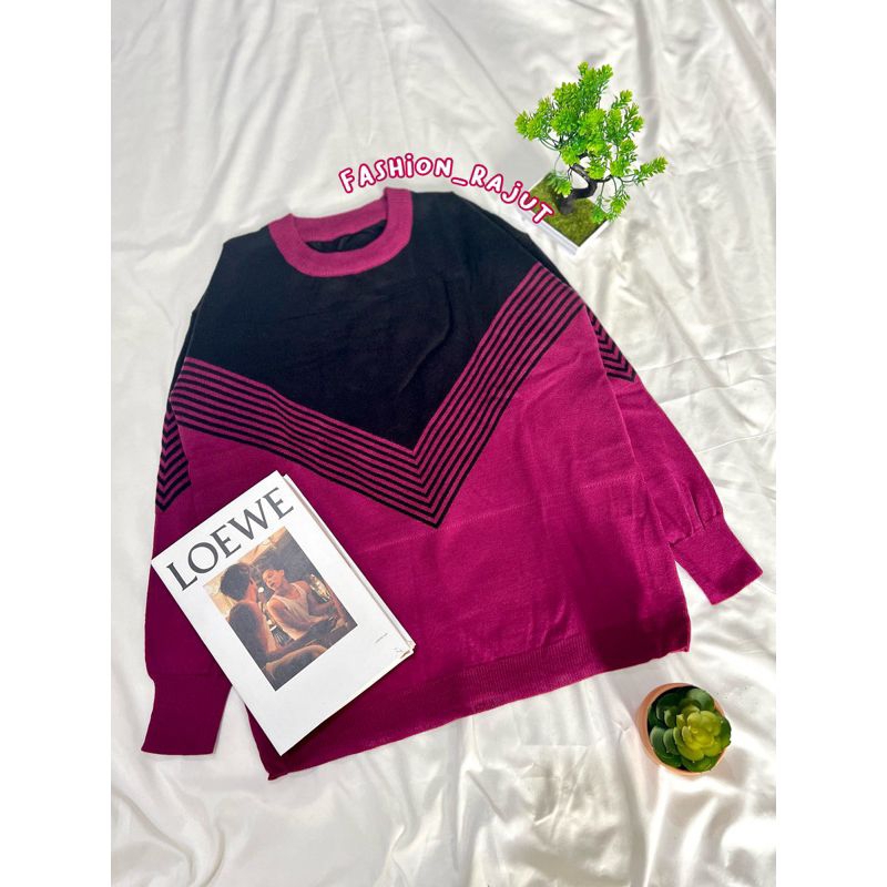 CLARISTA OVERSIZE KNIT BLOUSE - ATASAN WANITA