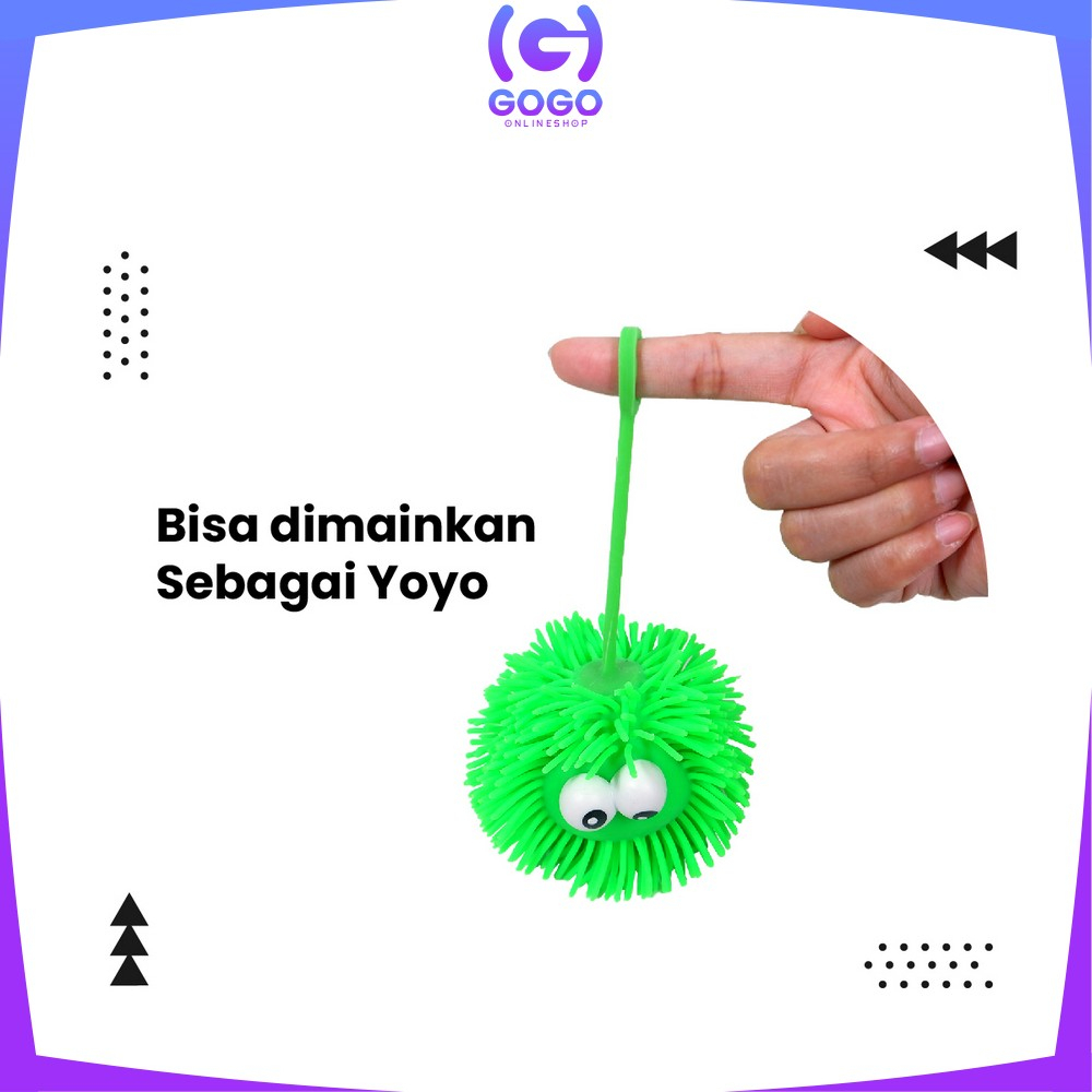 GOGO-M316 Mainan Bola Lampu Yoyo LED Warna Warni Ubur Ubur Karet Mata Belo / Bola Duri Ubur Ubur Yoyo Anti Stress