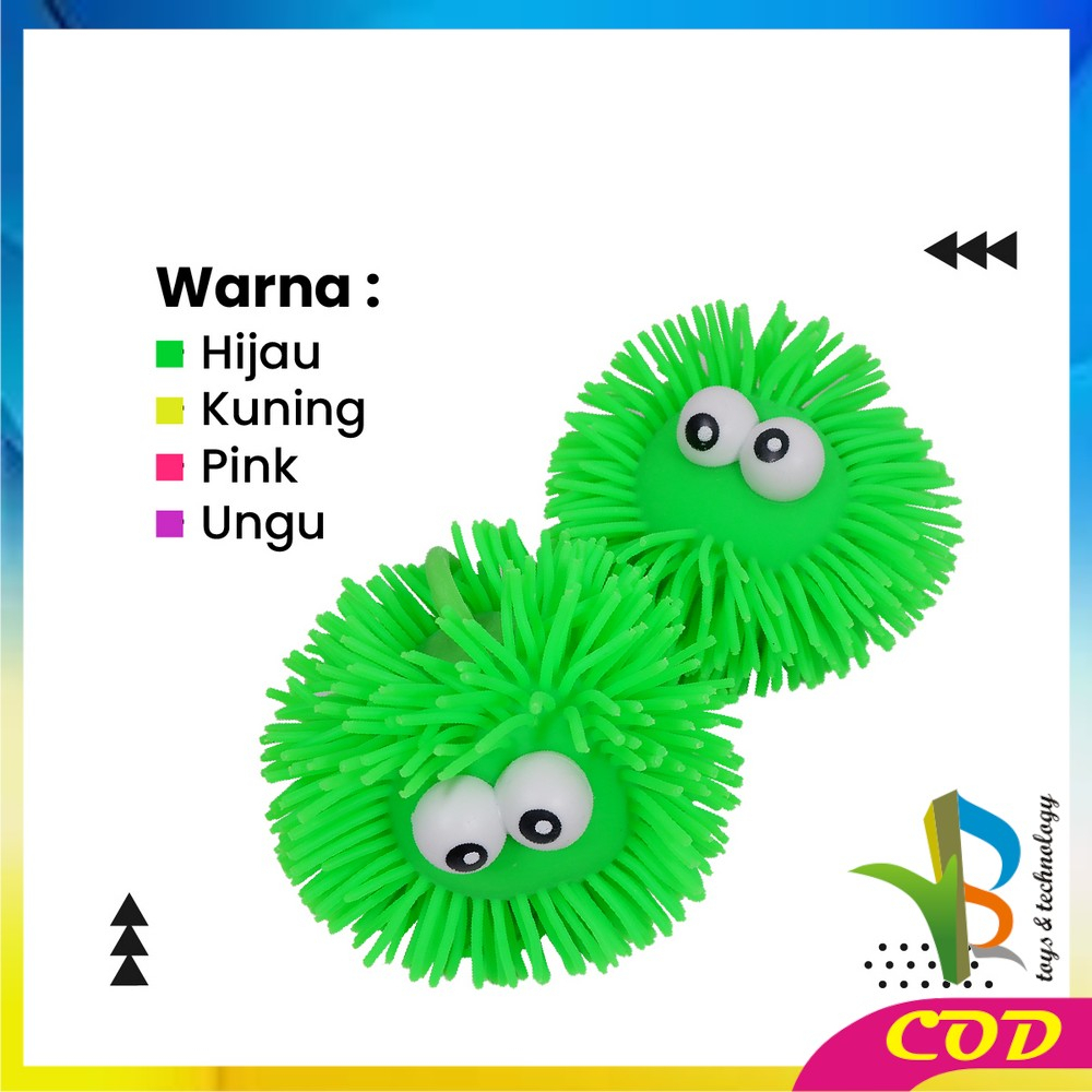 RB-M316 Mainan Bola Lampu Yoyo LED Warna Warni Ubur Ubur Karet Mata Belo / Bola Duri Ubur Ubur Yoyo Anti Stress