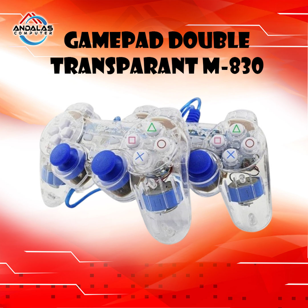 GAMEPAD JOYSTICK STICK PS PLAYSTATION DOUBLE TRANSPARAN M-TECH