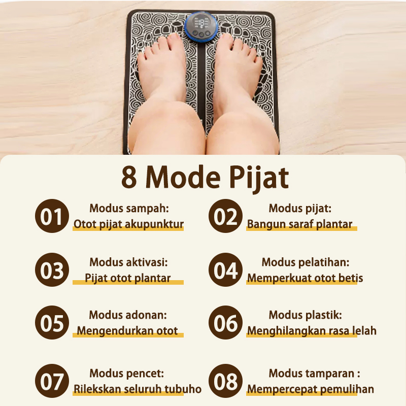 Alat Pijat Kaki Terapi Electric/Ems Foot Massager Original/Alat Terapi Kaki Akupunktur Pengisian Meningkatkan Sirkulasi Darah Meredakan Sakit（Dengan Remote Control）