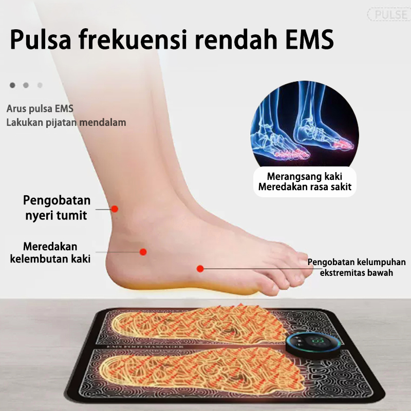 Alat Pijat Kaki Terapi Electric/Ems Foot Massager Original/Alat Terapi Kaki Akupunktur Pengisian Meningkatkan Sirkulasi Darah Meredakan Sakit（Dengan Remote Control）