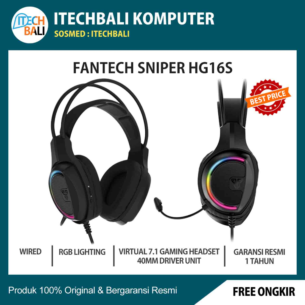 Fantech HG16s SNIPER II Headset Gaming 7.1 | ITECHBALI