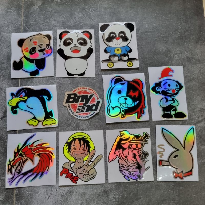 Sticker Stiker PLAY BOY NAGA PINGUIN PANDA ONE PIECE Cutting