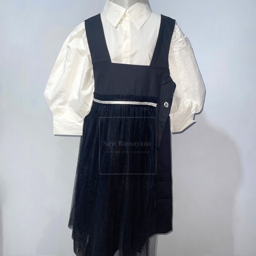 Dress Anak Korea Set Hitam Putih Import