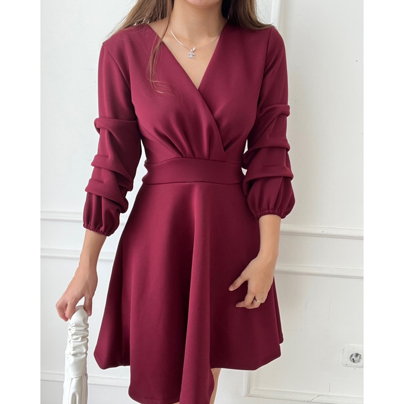 HERFIT kate dress / 9330 dress casual waist wanita pesta midi gaun mini simple pendek