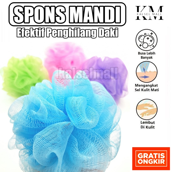 Spons Mandi Jaring Sponge Mandi Gosok Penggosok Badan Daki Shower Puff Alat Mandi Spon Jaring Gosok Pembersih Badan Spong Penghilang Daki ACK39