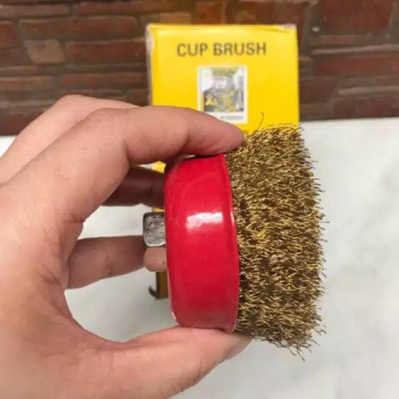 Sikat kawat kuningan 3” cup brush