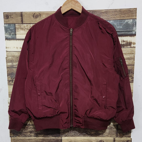 GU japan Bomber Jacket Reversible Maroon Original ( Size S-M  )