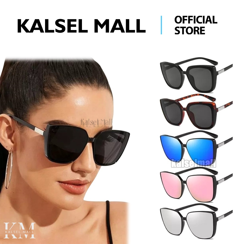 Kacamata Hitam Wanita Optik Anti Sunglass Model Artis Kecamata Viral Trend Bentuk Persegi Tebal Kcamata Fashion Sunglasses Kaca Mata Item Itam Anti Silau Sinar Matahari Debu UV Ultra Violet Eyewear KUV Frame Cat Eye New Retro Korea KCH38