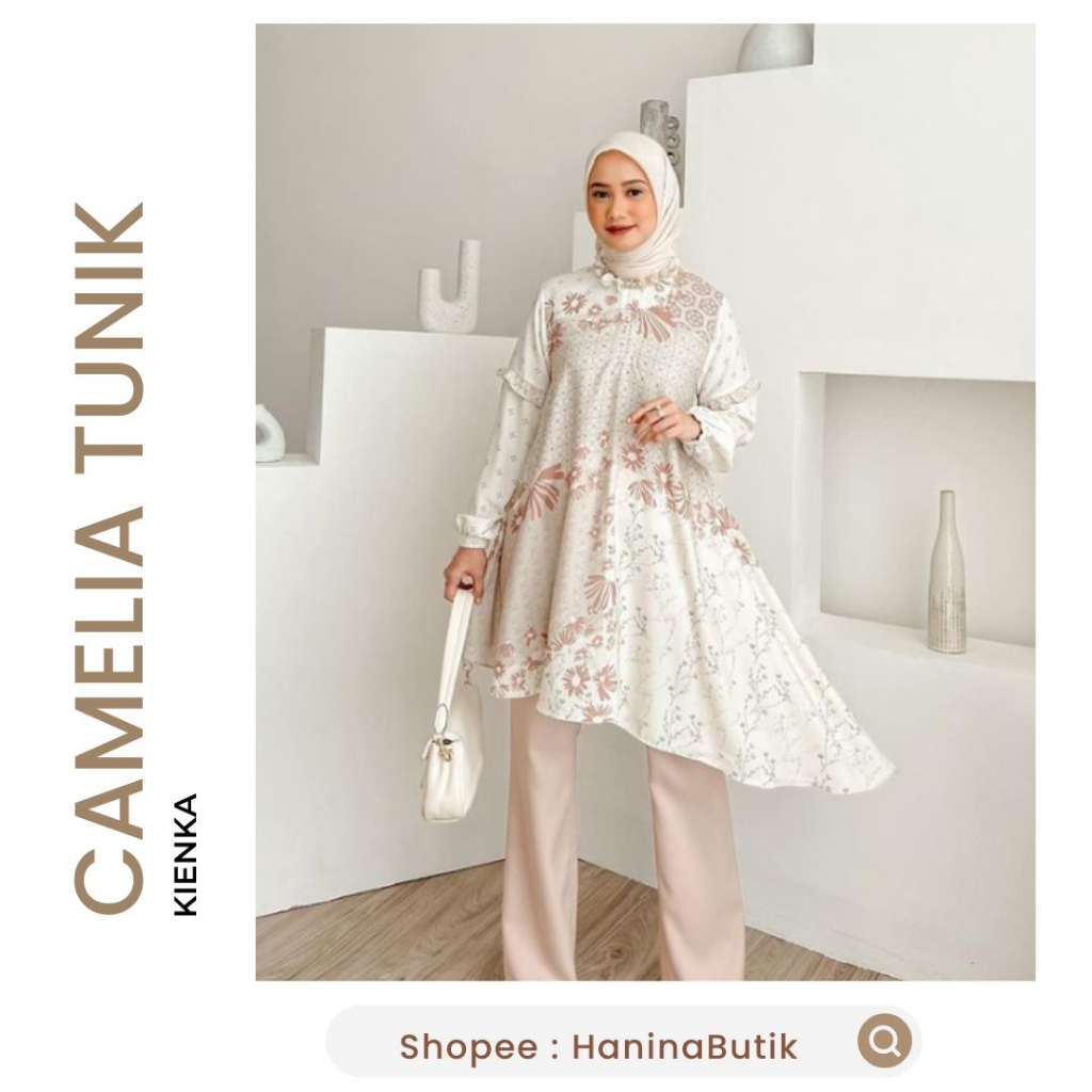 (𝗦𝗜𝗔𝗣 𝗞𝗜𝗥𝗜𝗠) CAMELIA TUNIC TUNIK PRISTINE by KIENKA | TUNIK RAYA SERIES KIENKA