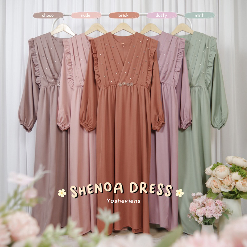 YOSHEVIENS - SHENOA DRESS LD 110 Gamis Murah Fashion Muslim Wanita Panjang Pearl Gaun Kondangan Brid