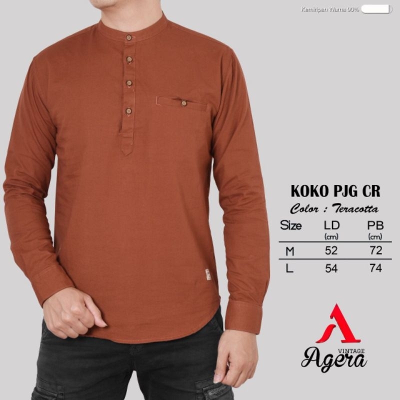 BAJU KEMEJA KOKO KEMKO PRIA LENGAN PANJANG KANCING 1/2 SOFT COTTON ALL NEW COLOR ORIGINAL TERBARU AGERA SAJUAK 2