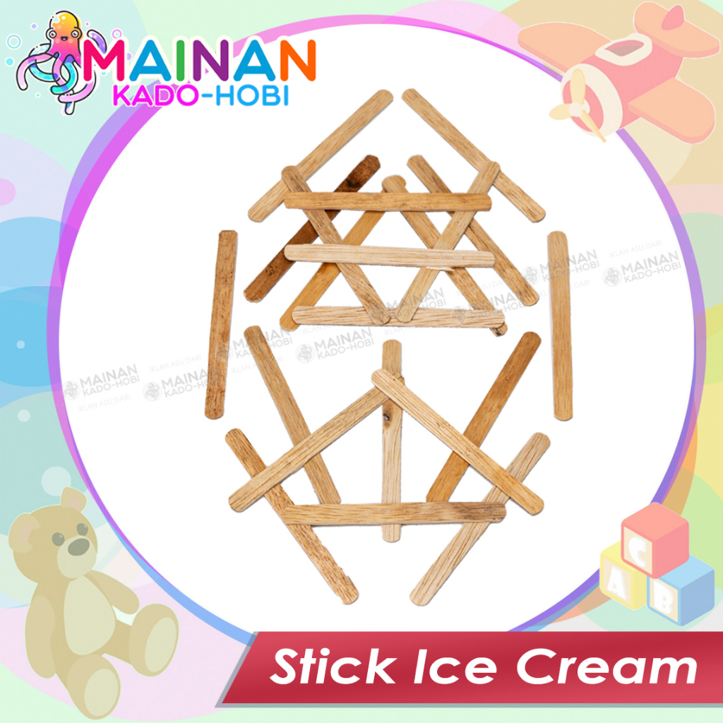 MAINAN ANAK TRADITIONAL STICK ES CREAM WARNA WARNI PUTIH