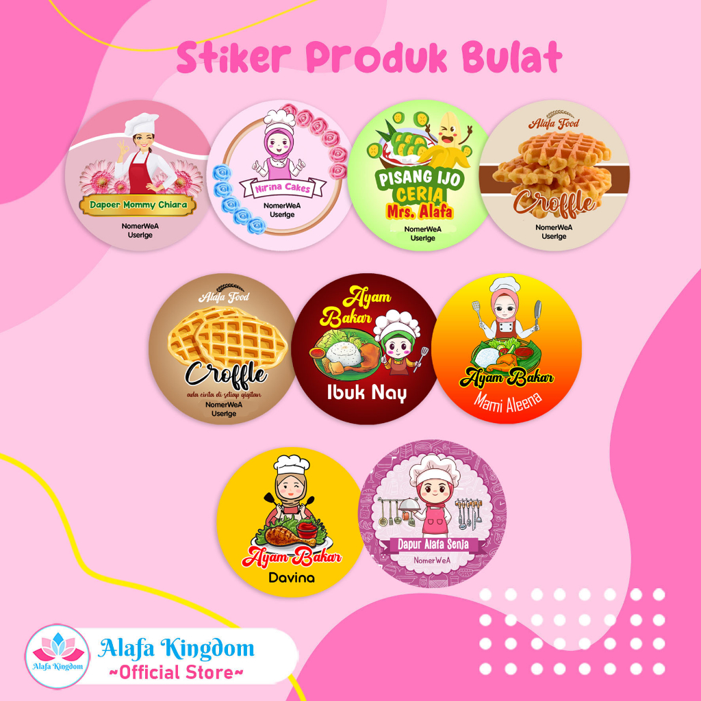 

[alafakingdom] 106-114 Stiker Label Bulat Kemasan | Stiker Produk Kemasan Makanan