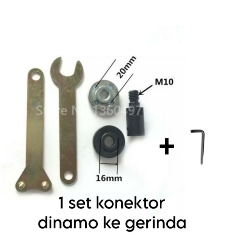 Set Arbor Mandrel Konektor Adaptor Dinamo ke Gerinda